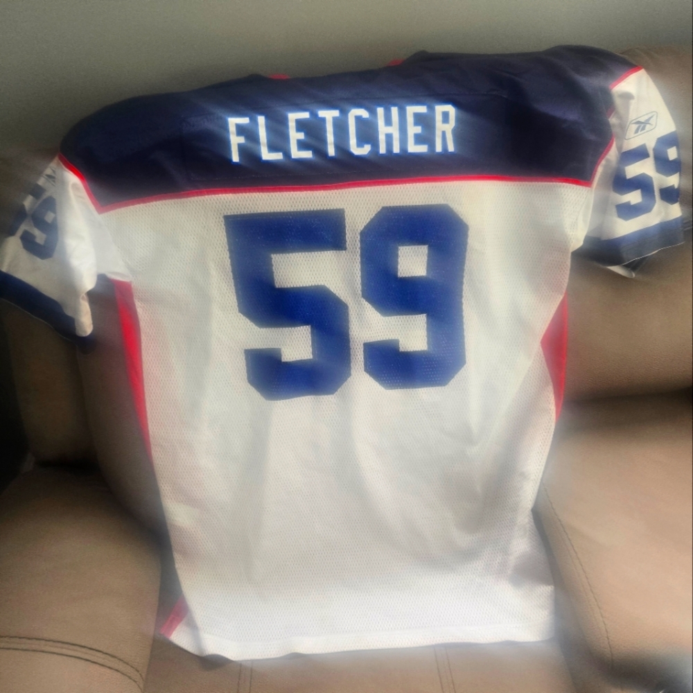 Reebok White and Blue Sports Jersey with Number 59